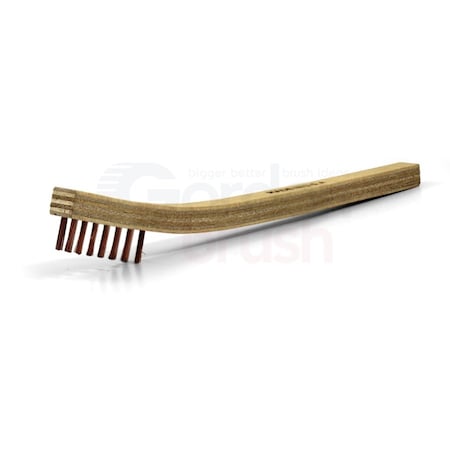 Gordon Brush 3x7 Row 0.006" Phosphor Bronze Bristle, Plywood Handle Scratch Brush 30PBG-12